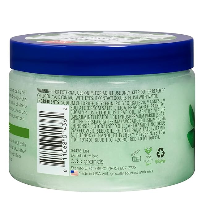 Epson Salt Body Scrub - Exfoliate & Renew with Eucalyptus & Spearmint (16 Ounces)