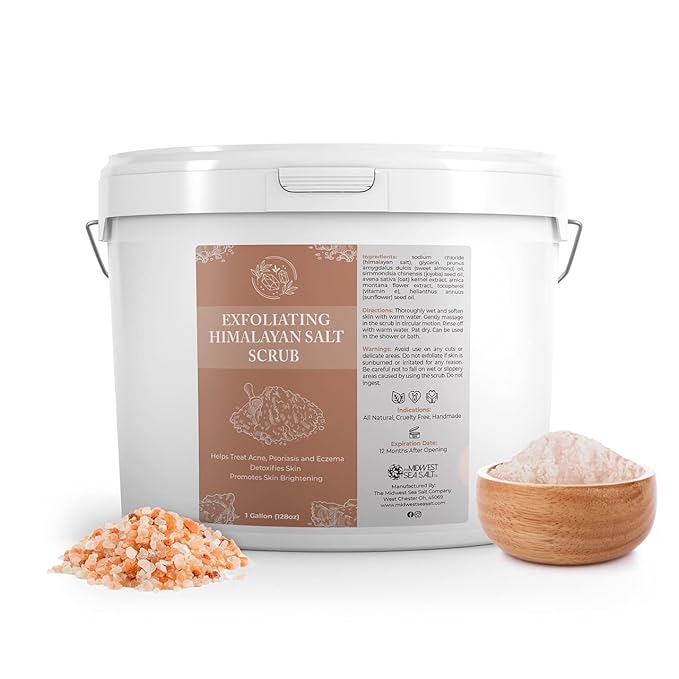 The Midwest Sea Salt Company - Exfoliating Himalayan Salt Scrub - 128oz - Citrus - Exfoliating Body Scrub