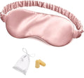 Silk Sleep Mask Eye Mask Blindfold with Double Layer Silk Filling and Elastic Strap for Full Night's Sleep, Travel and Nap, Eye Cover Eyeshade with Luxury Bag and Ear Plugs by OLESILK (Dark Pink)