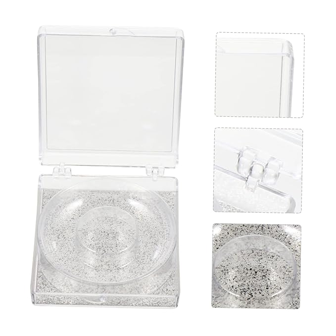 6pcs Eyelash Storage Boxes Square Glitter Eyelash Packaging Cases Unique Silver Card Design for Easy Viewing and Protection