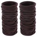100PCS Hair Ties, 4MM Dark Brown Ponytail Holders Hair Bands, 2 Inch in Diameter Rubber Bands for Medium to Thick Hair, (4mm Dark Brown)
