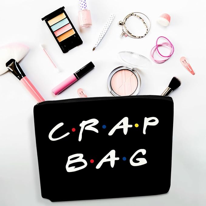 Funny Friends Gifts for Women Makeup Bag, Best friend Cosmetic Bags, Travel Organizer Bag Makeup Pouch Gifts for Women Sisters Friends,Ideal Graduation Friendship Travel Christmas Birthdays Gift Black