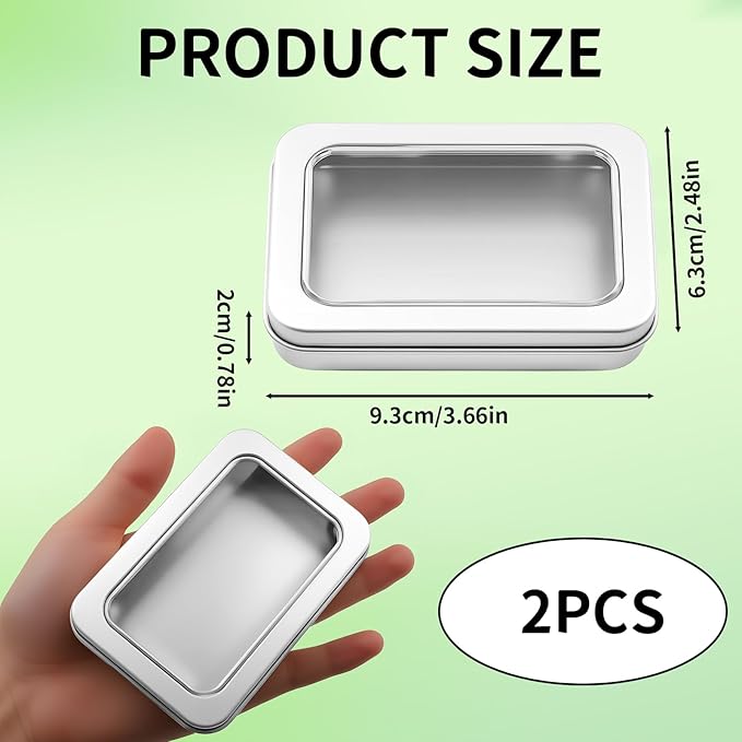 2-Pack Cotton Ball Holder for Travel & Bathroom - Dental Floss Qtip Dispenser Holders - Portable Travel Floss Case Box - Empty Metal Cotton Swab Hair Ties Floss Picks Containers w/Dustproof Lid