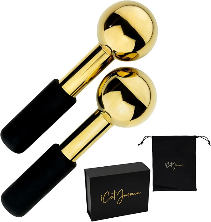 Facial Ice Globes Stainless Steel for Face and Eye, Reduce Redness and Wrinkles, Ice Globe Facial Roller for Home and Spa
