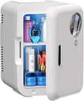 Compact Intelligent Cosmetic Mini Fridge(4L) - Skincare/Makeup/Drinks Cooler/Warmer with LED Makeup Mirror, Color Lights, Low Noise (30dB), AC/DC for Home/Dorm/Car