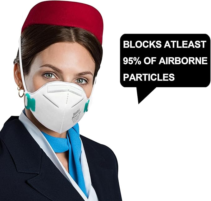 benehal NIOSH Approved N95 Mask Particulate Respirators, Pack of 25 N95 Face Masks, Individually Wrapped,White