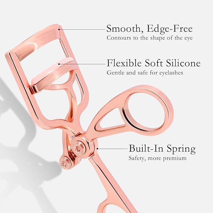 Luxurious Eyelash Curler, Professional Eyelash Curlers Long Lasting Lash Curl Eye Opening Voluminous Lashes Curler Heavy Duty, Zinc Alloy (Pink)