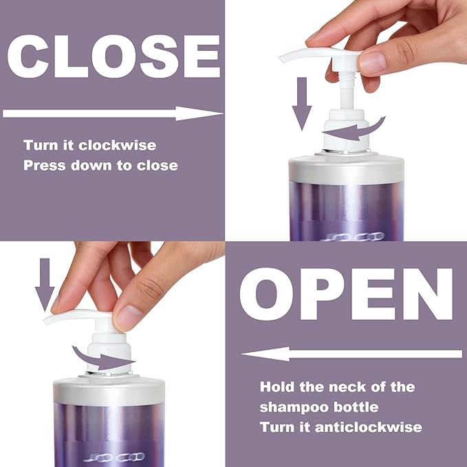 2 Piece Pump Dispenser Compatible with Joico Shampoo and Conditioner, Shampoo/Conditioner Pump for Bottle, 1 L/33.8 Fl Oz.
