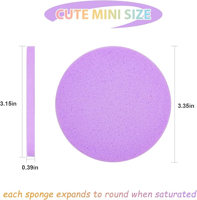 120Pcs Facial Compressed Facial Sponges for Women, Coldairsoap PVA Professional Makeup Sponge Female Removal Pads Compress Exfoliating Face Cleansing Rounds Wash Pad as Valentine's Day Gift