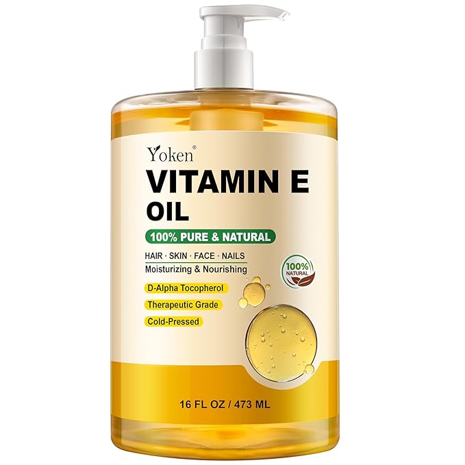 Vitamin E Oil 16 Fl Oz Vitamina E Oil for Skin Bulk Vitamine oils for Face,Cold Pressed Hexane Free Formula Liquid Perfect Care Bath and Body oils