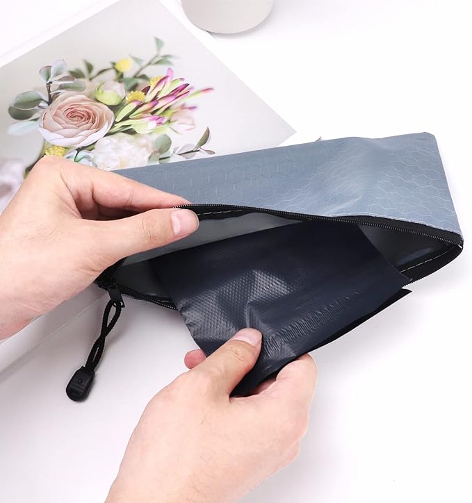 Feminine Personal Disposal Bags - 200pc Grey Opaque and 2pcs Storage Bags for Tampons, Pads, Liners