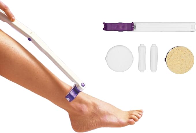 KMINA Lotion Applicator for Back Self Elderly, Foldable and Long, Includes Accessory Kit, Long Handled Sponge, Made in Europe