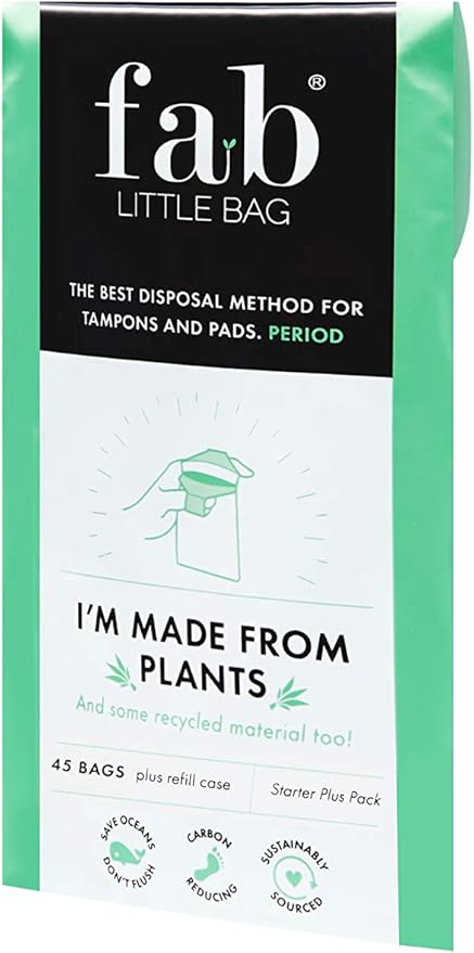 Fab Little Bag Starter Plus Pack - 45 Sanitary Disposal Bags Plus Recyclable Refill Pack for Out and About (45 Pack)