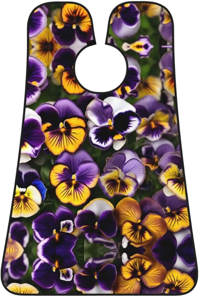 Pansy Perfection Print Print Beard Bib Apron For Men, Beard Hair Catcher For Men Shaving Trimming,Beard Cape Cloth