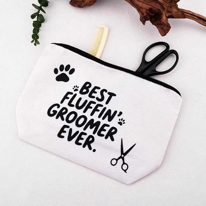 yaozeio Dog Groomer Makeup Bag Pouch for Women Cat Pet Grooming Bag Organizer for Men Dog Grooming Travel Case for Groomers Birthday Christmas Gifts for Friend Sister Groomer Gifts for Daughter Son