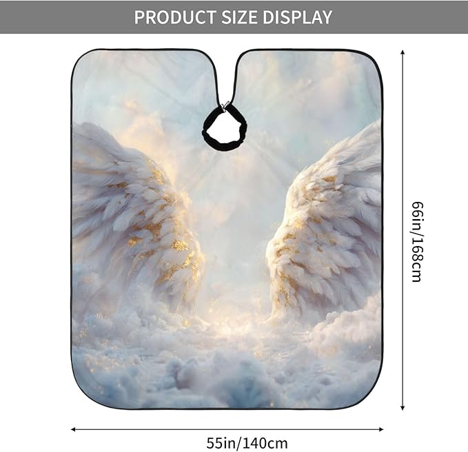 Soft Angel Wings Over Snowy Clouds Hair Cutting Apron,Salon Barber Apron For Adult