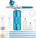 Airbrush Kit Portable Airbrush Air Brush Kit with Air Compressor Airbrush for Nails Airbrush Compressor High Pressure Nail Airbrush Machine Handheld Mini Air Brush Kit (blue)