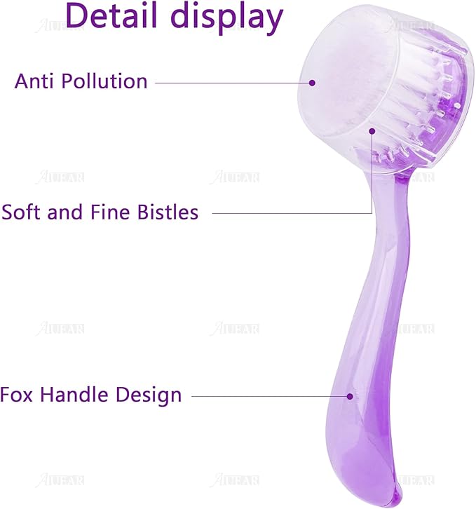 AUEAR, 4 Pack Face Brush for Cleansing and Facial Cleaning with Cap for Women and Girls Wash Makeup Massaging