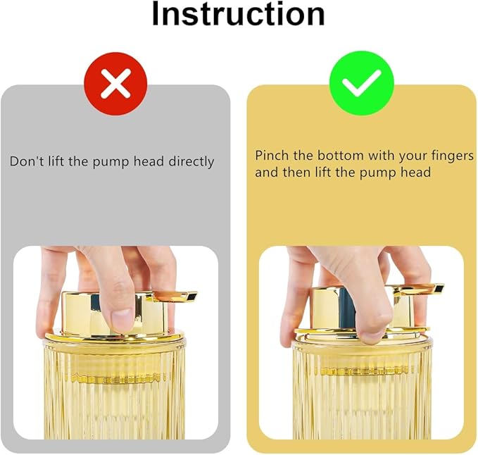 Foaming Soap Dispenser, 12 Oz Amber Glass Foam Hand Soap Dispenser, Refillable Glass Foam Pump Bottle Container Decorative Slim Ribbed Bottle for Bathroom and Kitchen