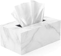 Tissue Box Cover Rectangle - Tissue Box Holder Rectangular - Compatible with Kleenex - Acrylic Marble Bathroom Accessories Decor
