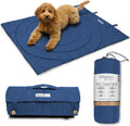 Portable Dog Mat - Waterproof & Foldable Pet Bed - Ideal for Indoor, Outdoor, Cafes, Travel, Camping, Grooming & Training - 39"x30" - Includes Carry Bag - Durable, Washable & Lightweight - Blue
