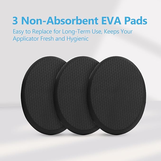 19-Inch Long Handle Lotion Applicator for Back, 3 Washable Pads, Non-Slip Design, Ideal for Sunscreen, Tanning & Moisturizers, Fits Everyone (Black)