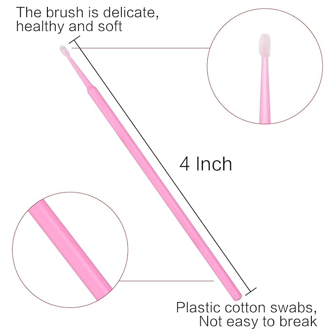 Akstore 600 PCS Disposable Micro Applicators Brush Eyelash Extension (Pink)