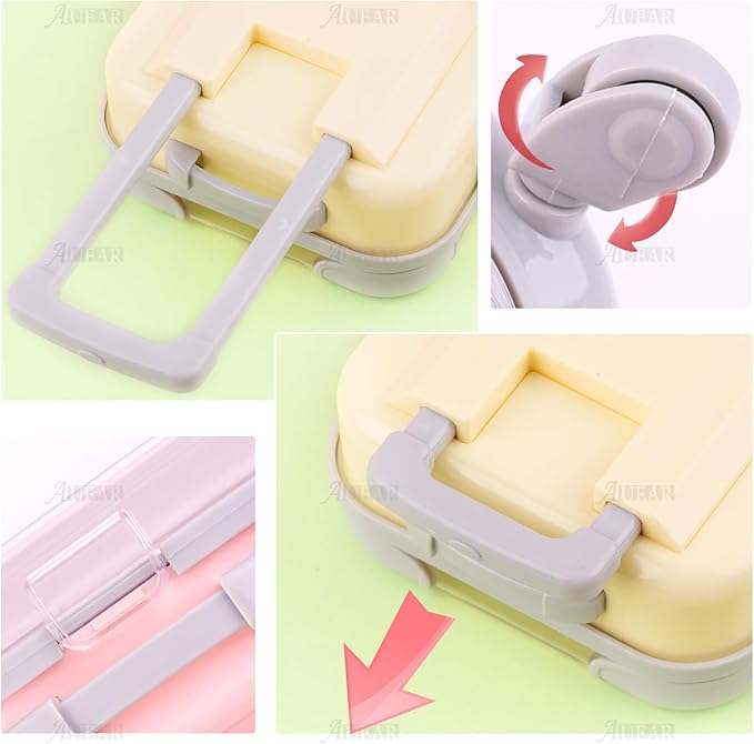 AUEAR, 2 Pack Mini Empty Luggage Storage Box Clear Suitcase Packaging Case