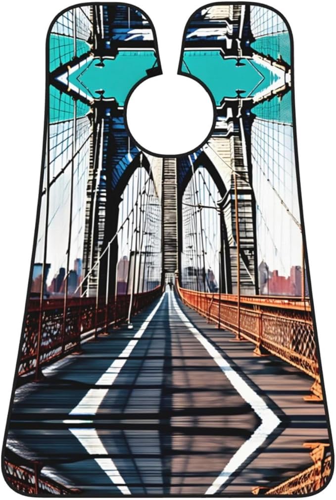 Brooklyn Bridge Print Beard Bib Shaving Apron, Beard Hair Trimming Cape Gift For Dad