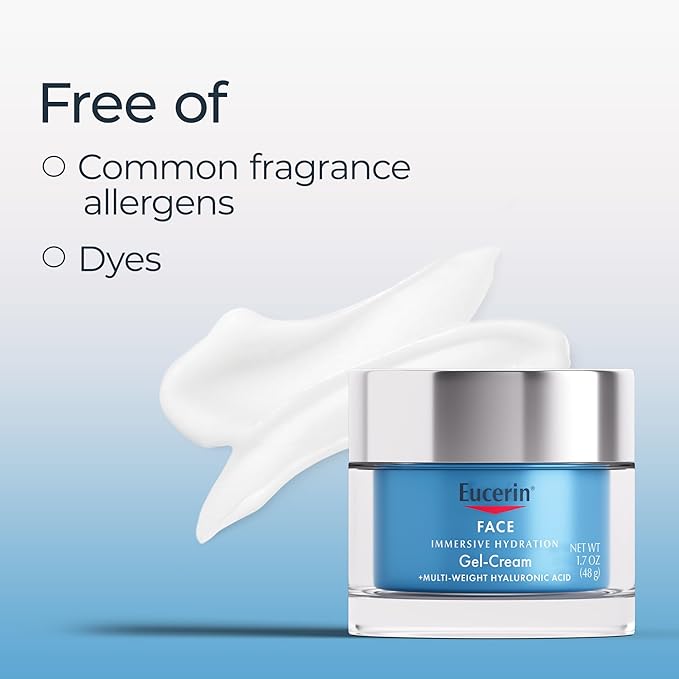 Eucerin Immersive Hydration Replenishing Night Gel Face Cream with Hyaluronic Acid and Provitamin B5, Ultra-Lightweight Face Moisturizer Reduces Look of Fine Lines and Wrinkles, 1.7 Oz Jar