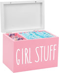 Tampon Holder for Bathroom, Feminine Product Organizer Pad Case Holder with Lid Feminine Hygiene Pad and Tampon Period Organizer for Bathroom Accessories Box Girl Stuff (Pink)