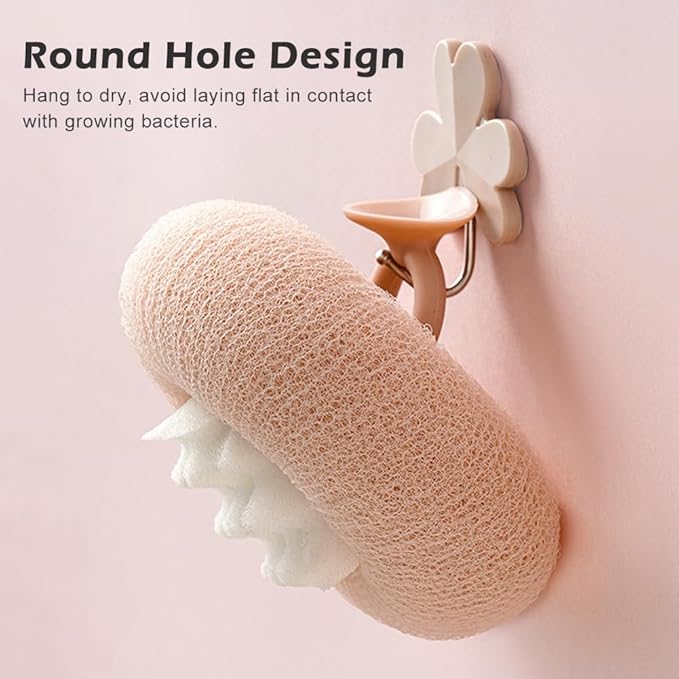 2Pack 2-in-1 Sunflower Bath Ball with Suction Cup, Super Soft Exfoliating Bath Sponge & Loofah Brush, Upgraded 2025 Shower Cleaning Tool for Women & Men (Pink+Cyan)