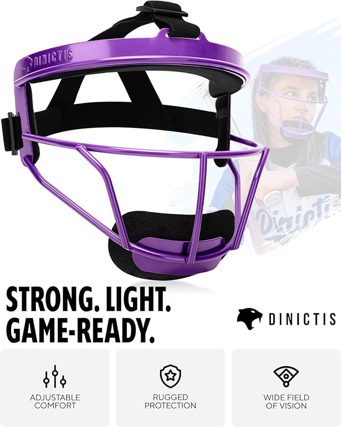 Dinictis Softball Face Mask, Lightweight, Comfortable, with Wide Field Vision, Durable and Safe Face Guards, Premium Protective Softball Fielder's Mask
