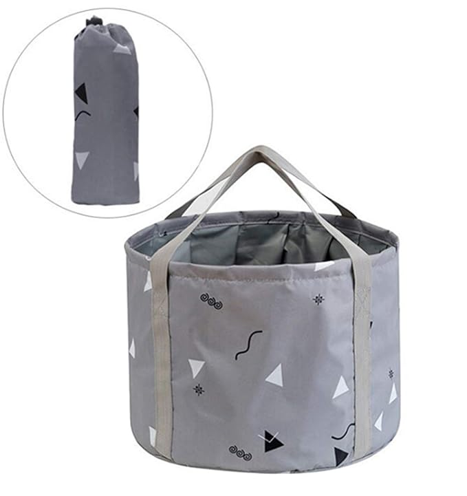 24L Collapsible Foot Bath Basin for Soaking Men Large Feet, Portable Foot Soak Tub Water Bucket for Travel Camping, Grey