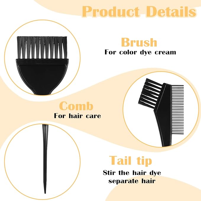 10 Pcs Hair Dye Brush Applicator Kit Hair Color Brushes for Women Men Hairs Coloring Brushes Set Hairs Applicator Brush Combs HairDye Applicators Dyeing HairDying Tools Kits for Salon Use Home DIY