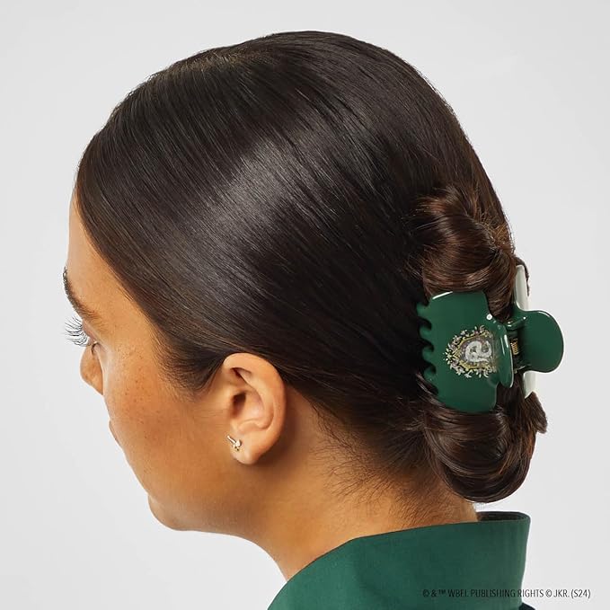 Harry Potter x Kitsch Big Hair Clip for Women - Strong Grip for Secure Updos | Stylish Jumbo Claw Clip | Durable Hair Accessories for Everyday Use | Ideal Harry Potter Gifts for Women – Slytherin, 1pc