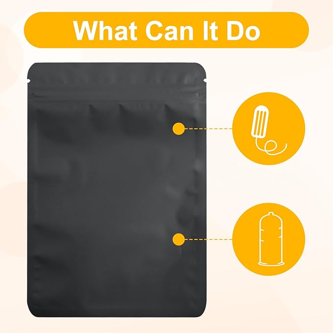 300-Pack Black Discreet Sanitary Disposal Bags - Waterproof and Leak-Proof.Opaque Feminine Hygiene Waste Bags for Tampons,Pads & Liners(Black)