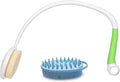 Fanwer 27.5” Back Bath Brush Long Handle for Shower and Silicone Body Scrubber, Shower Back Scrubber with Curved Handle for Elderly, Disabled, Limited Mobility, Post-Surgery, Frozen Shoulder