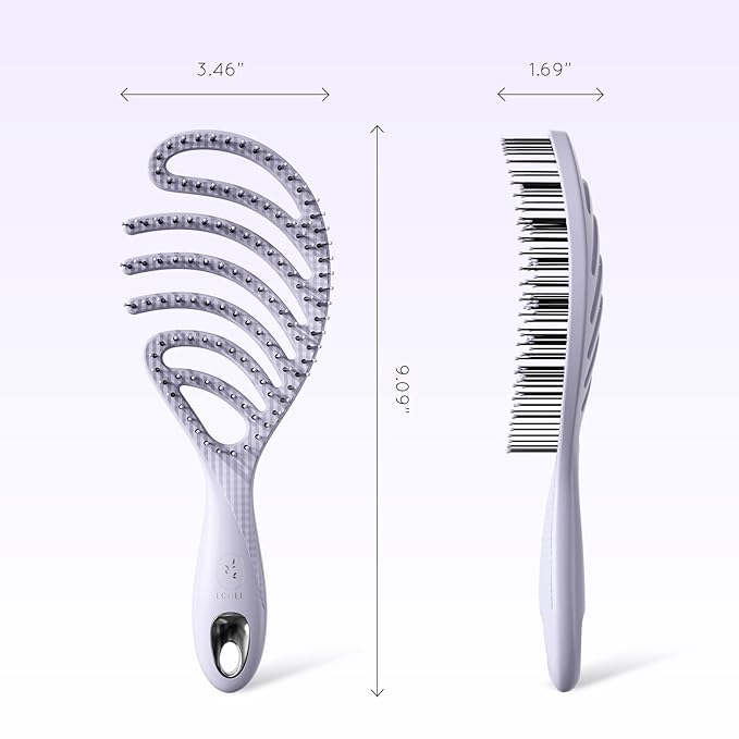 Detangling Brush, Vented Detangler Hair Brush for Fine, Straight, Long, Wet or Dry Hair with Smooth Bristles, Gentle on Scalp for Men, Women & Kids (Purple)