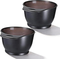 2 Pcs Hairs Dye Bowles Hair Color Bowl Plastic Hair Color Mixing Tint Bowls Applicator Bowls Hairs Dyeing Coloring Tools for Salon (Transparent Black)