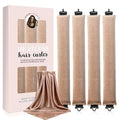 Heatless Hair Curls Overnight Curler - 4 Pcs Curling Rod to Sleep In, Velvet Hair Rollers with Satin Hair Scarf (Khaki)