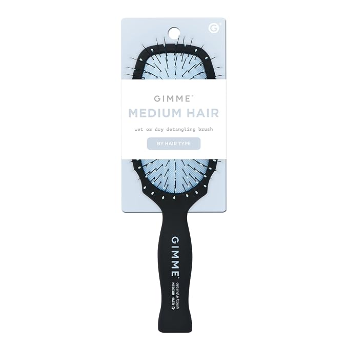 Gimme Beauty Detangling Brush - Curved Paddle Brush for Breakage-Free Detangling - Anti-Static & Frizz - Soft Glide with Ball-Tipped Bristles - Heat-Resistant Styling Tool - Fine Hair