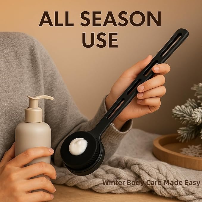 Body Lotion Back Applicator Brush, Long Handle Body Kabuki Brush for Body Cream, Self Tanner Sunless Tanning Lotion & Mousse, Streak-Free Back Leg Bronzer Blending Tool Hard to Apply Areas