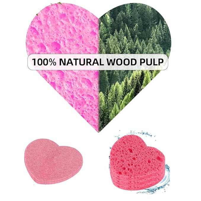 10 Count Compressed Facial Sponges 100% Natural Cellulose Sponge for Facial Cleansing Exfoliating Mask Makeup Removal Reusable Cosmetic Spa Sponges Face Washing Sponge Pads for Estheticians