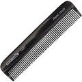 Giorgio G27 Handmade All Fine Tooth Pocket Comb, Hair Comb Straightener for Everyday Grooming Styling Hair, Mustache and Beard for Men Women and Kids, Saw Cut and Polished Black Graphite