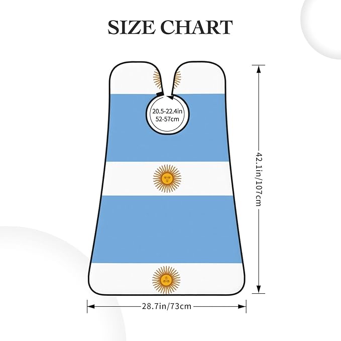 Argentine Flag Print Beard Bib Apron For Men, Beard Hair Catcher For Men Shaving Trimming,Beard Cape Cloth