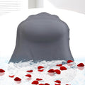 Silicone Bath Pillow for Tub – Ergonomic Bathtub Headrest with Inflatable Air Cushion, Non-Slip Suction Cups & Neck/Back Support – Comfortable Spa Bath Accessory for Relaxation (Grey)