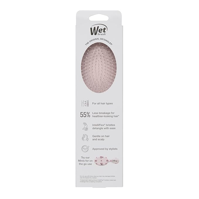Wet Brush Original Detangling Hair Brush, Hello Disney Minnie Mouse - Ultra-Soft IntelliFlex Bristles - Detangler Brush Glide Through Tangles With Ease For All - For Women, Men, Wet & Dry Hair
