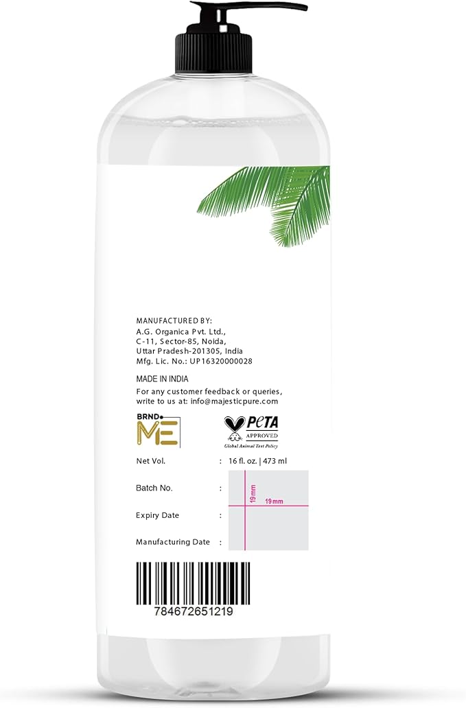 Majestic Pure Fractionated Coconut Oil - Relaxing Massage Oil, Liquid Carrier Oil for Diluting Essential Oils - Skin, Lip, Body & Hair Oil Moisturizer & Softener - 16 fl oz