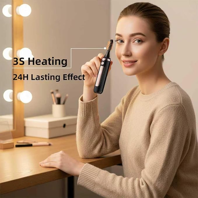 2026 Heated Eyelash Curler-USB Rechargeable Electric Eyelash Curler- Eyelash Curlers Heated 3s - 24 Hours Long Lasting- with Led Display for Women Girls-White